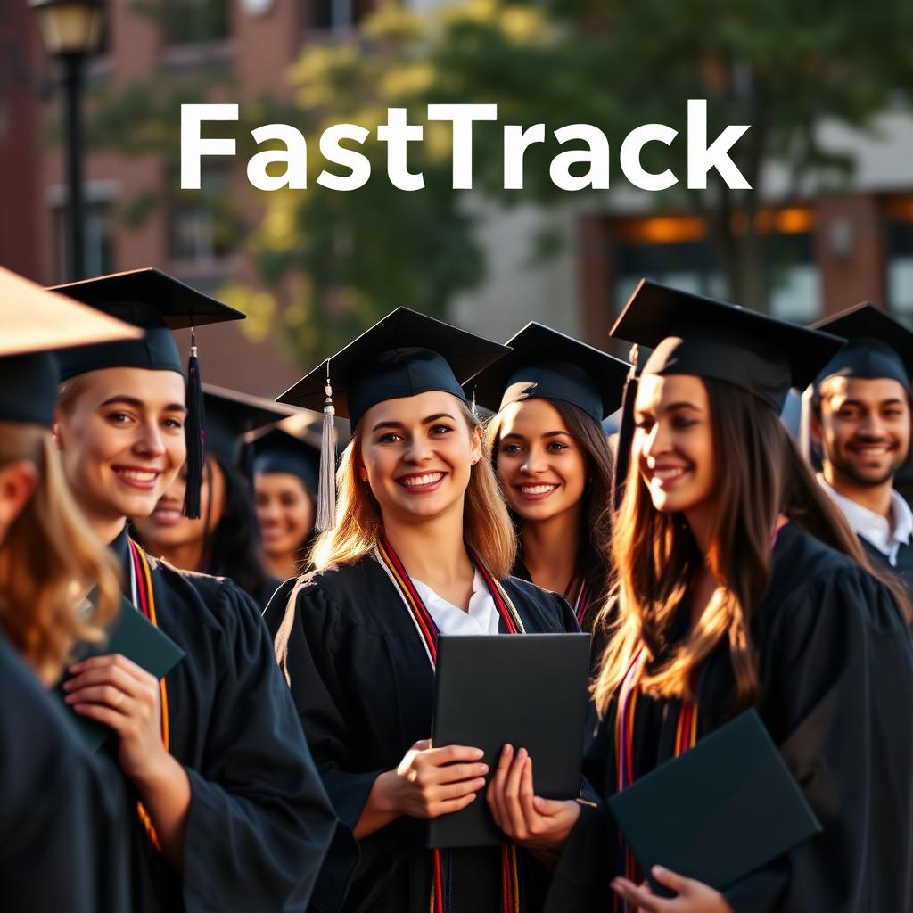 Graduating students celebrating their FastTrack degree